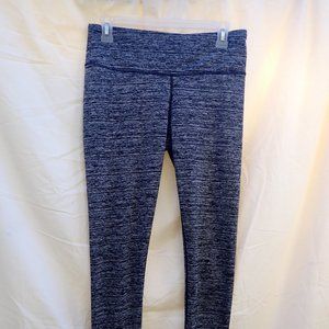 90 Degree, Fleece Lined Leggings, size M, Blk & Silver Space Dye, ankle length
